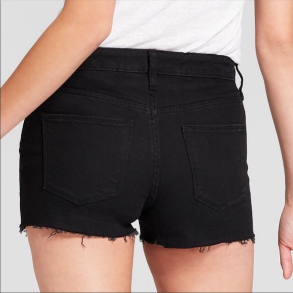 High Rise Denim Cutoff Shortie Short Jorts NWT - Picture 3 of 6